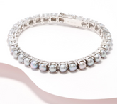 Honora Cultured Grey Pearl Sterling Silver Tennis Bracelet Avg